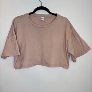 Aritzia Tna Cropped Boxy Tee - Dusty Pink size large